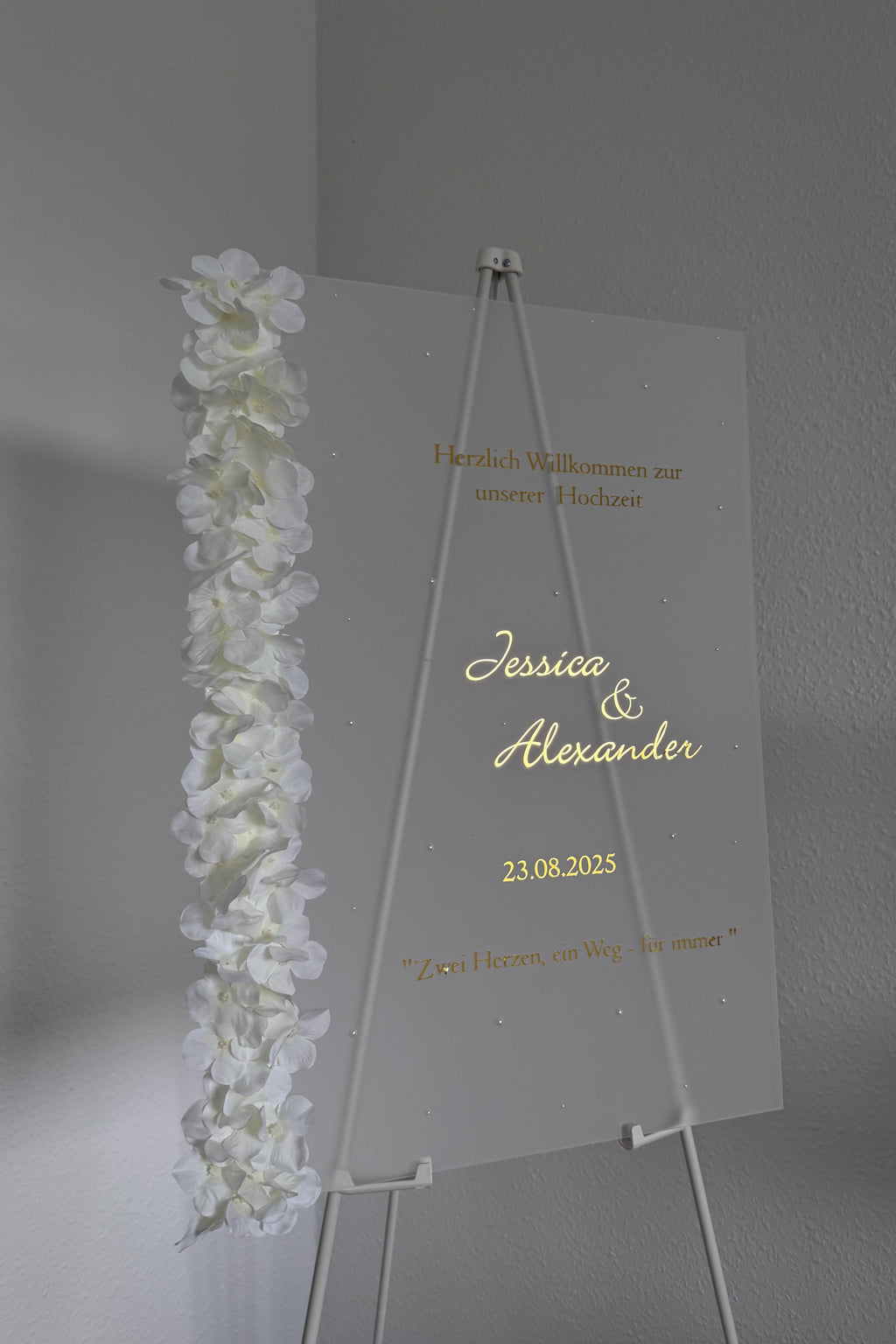 Frost Schild mit Blumen