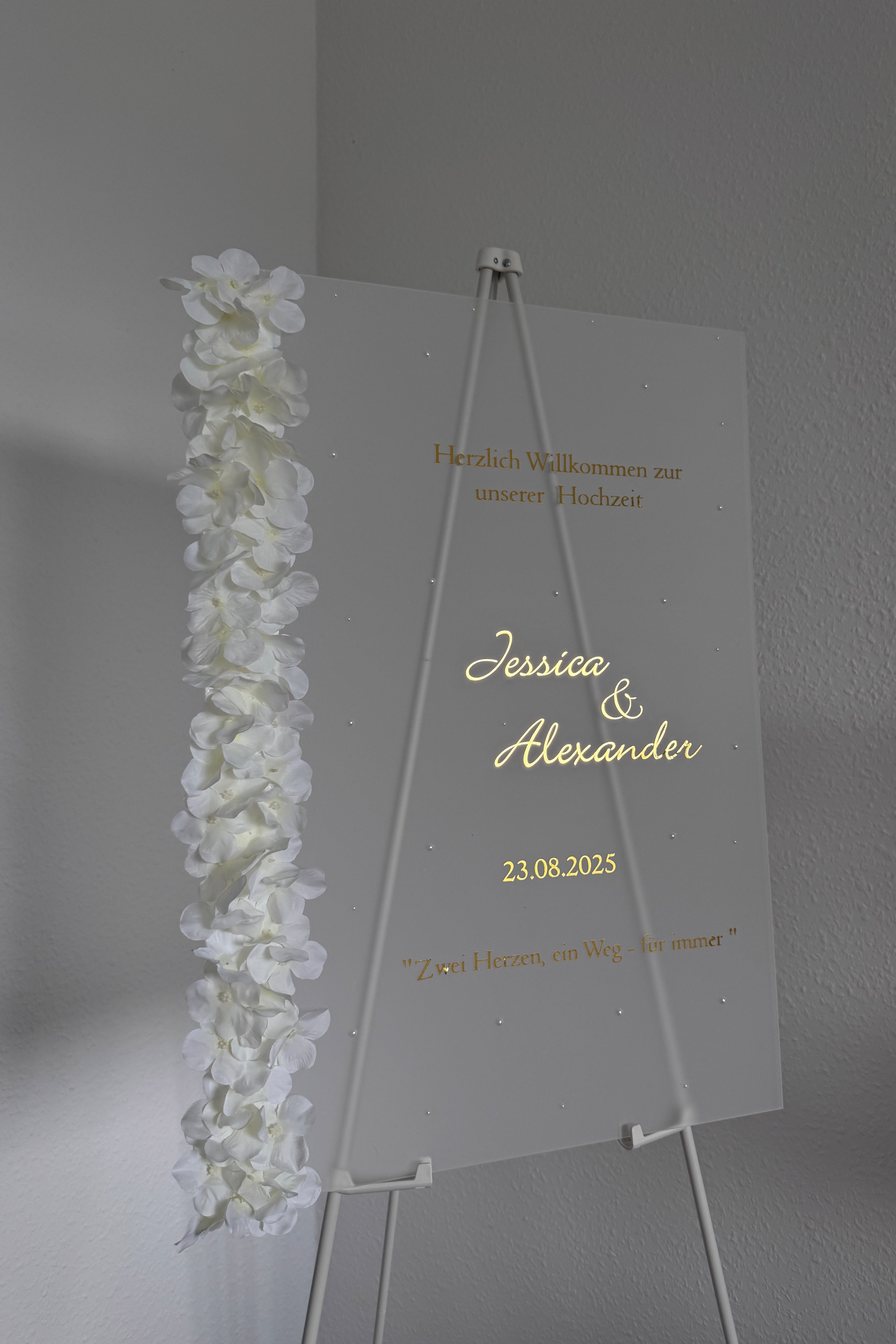 Frost Schild mit Blumen