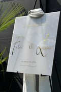 Milchglas Schild