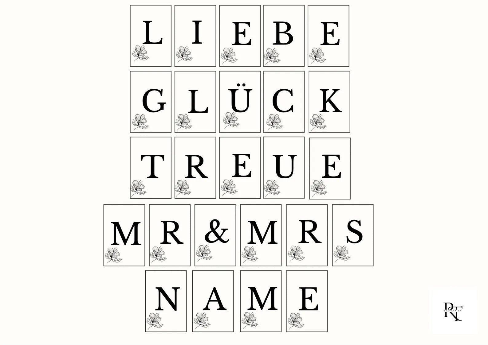 Personalisierte Hochzeits-Girlande