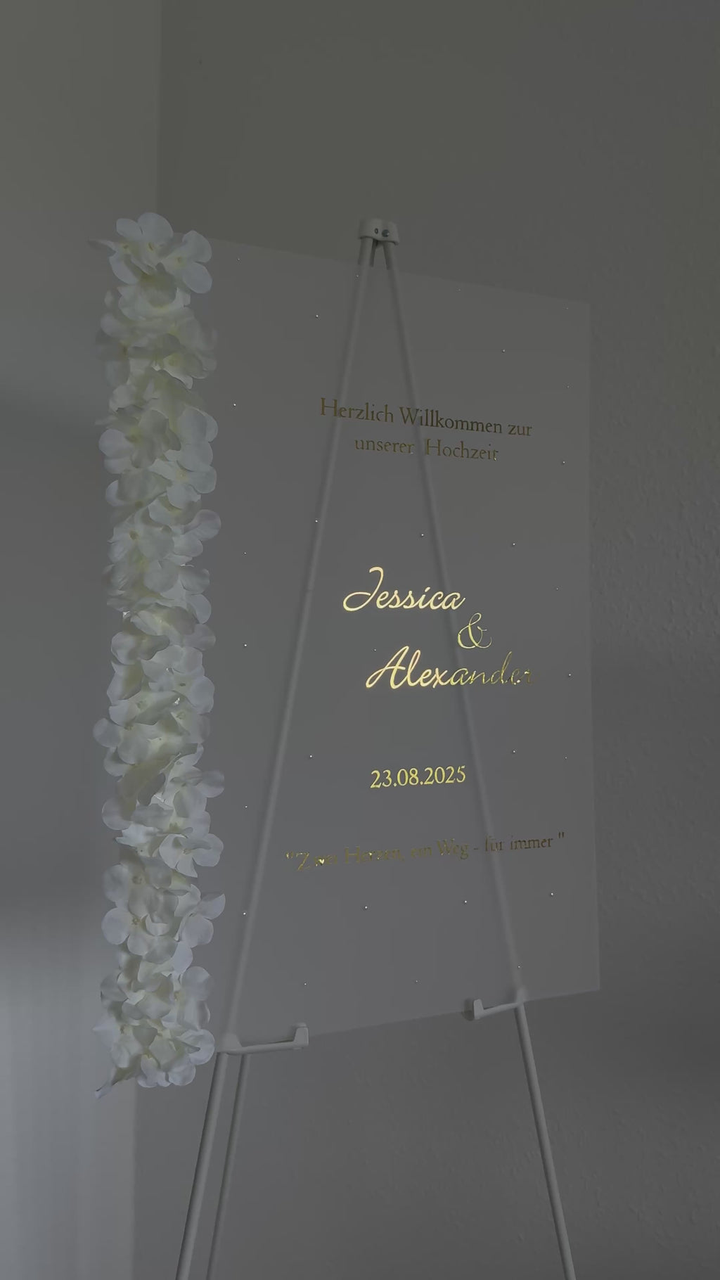 Frost Schild mit Blumen