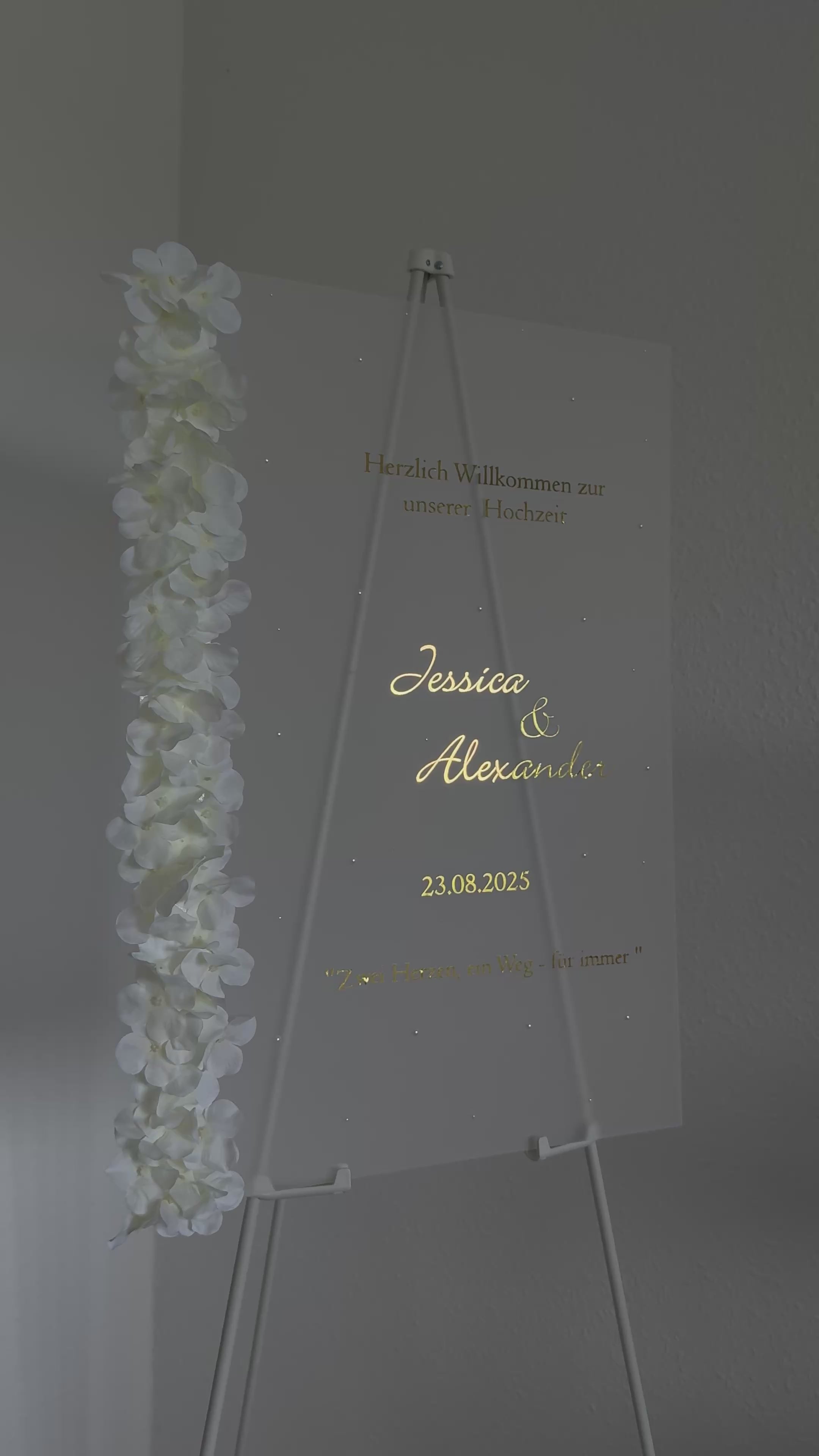 Frost Schild mit Blumen